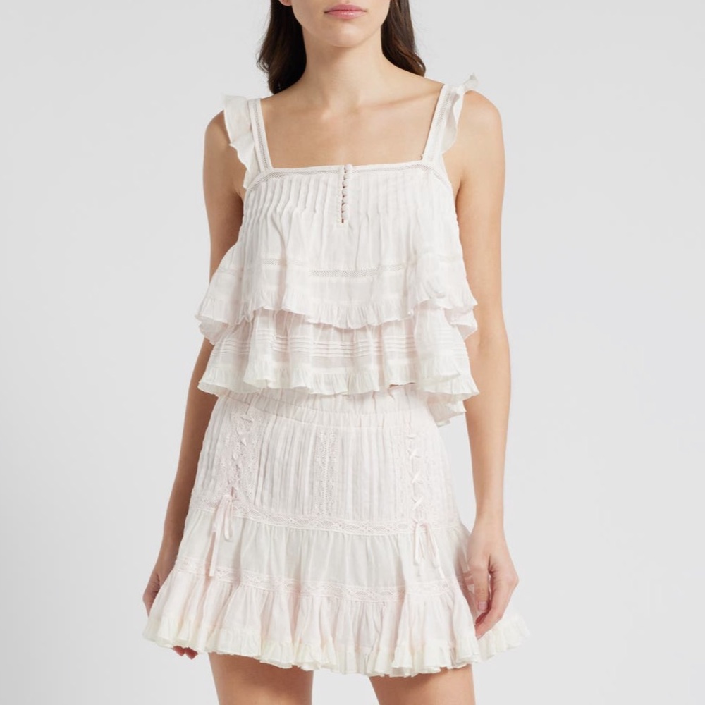 LoveShackFancy BRAND NEW W TAGS. Small. Tea rose pink. Super cute ruffle top!